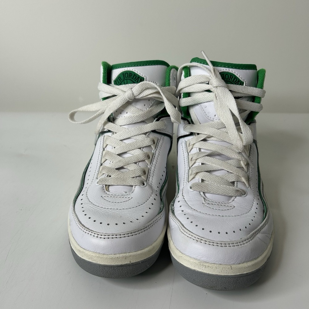 Nike Air Jordan 2 Retro 4Y White Lucky Green Sail DQ8562 103 Boys Youth Sneaker - Picture 4 of 7